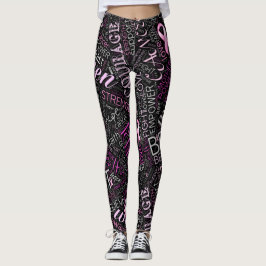 Word Cloud ID261 voor borstkanker Leggings