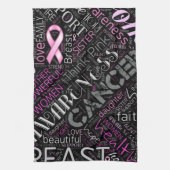 Word Cloud ID261 voor borstkanker Theedoek (Verticaal)