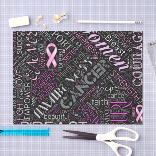 Word Cloud ID261 voor borstkanker Tissuepapier (Craft)