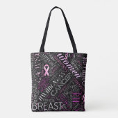 Word Cloud ID261 voor borstkanker Tote Bag (Achterkant)