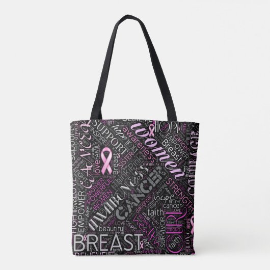 Word Cloud ID261 voor borstkanker Tote Bag (Achterkant)