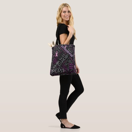 Word Cloud ID261 voor borstkanker Tote Bag (Op model)