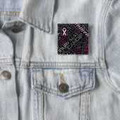 Word Cloud ID261 voor borstkanker Vierkante Button 5,1 Cm (In situ)