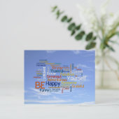 Word Cloud in Blue Sky Inspire Briefkaart (Staand voorkant)