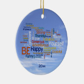 Word Cloud in Blue Sky Inspire Keramisch Ornament (Rechts)