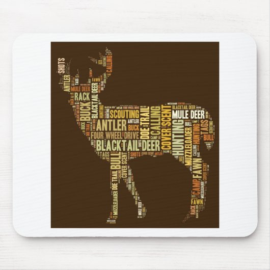 Word Cloud jagen Muismat (Voorkant)