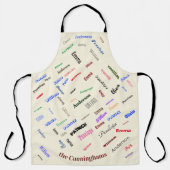 Word Cloud-kersttop voor familie Schort (Voorkant)