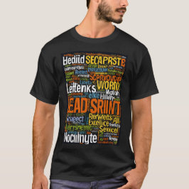 Word cloud met gebruik van meerdere kleuren t-shirt