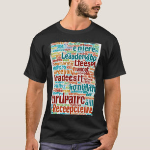 Word cloud met gebruik van meerdere kleuren t-shirt