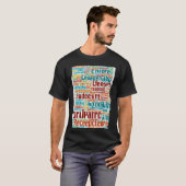 Word cloud met gebruik van meerdere kleuren t-shirt (Voorkant volledig)