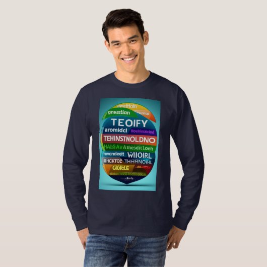 Word Cloud met Oracle basic full sleeve T-shirt (Voorkant volledig)