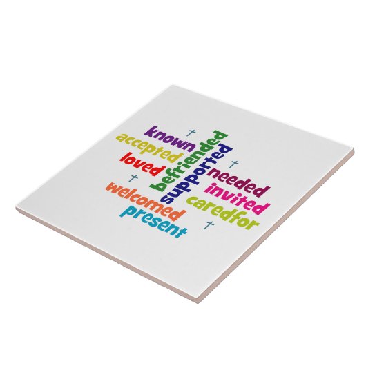 Word Cloud met speciale behoeften Tegeltje (Zijkant)