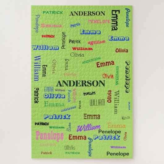 Word Cloud Name Collage Amazing Family Legpuzzel (Verticaal)