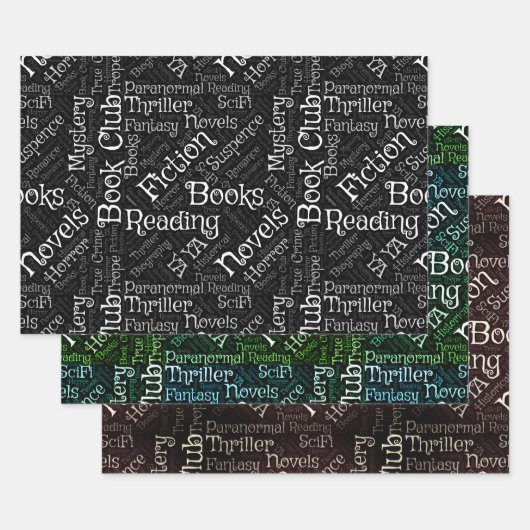Word Cloud over boeken Inpakpapier Vel (Set)