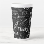 Word Cloud over boeken Latte Mok (Voorkant)