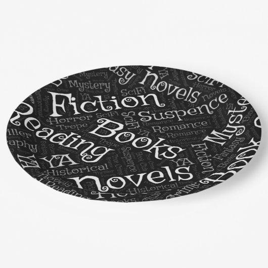 Word Cloud over boeken Papieren Bordje (Gekanteld)