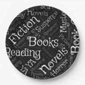 Word Cloud over boeken Papieren Bordje (Voorkant)