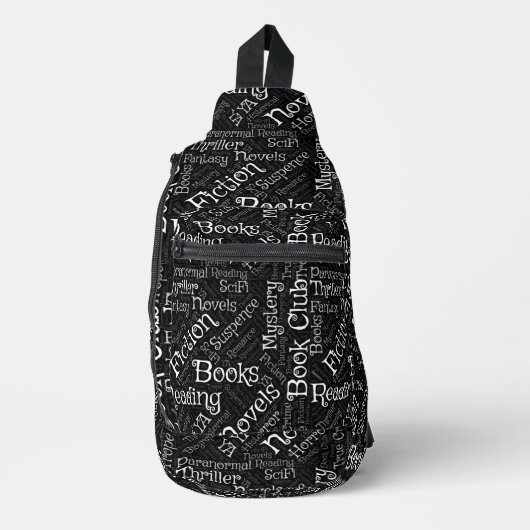 Word Cloud over boeken Sling Bag (Voorkant)