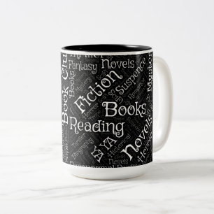 Word Cloud over boeken Tweekleurige Koffiemok