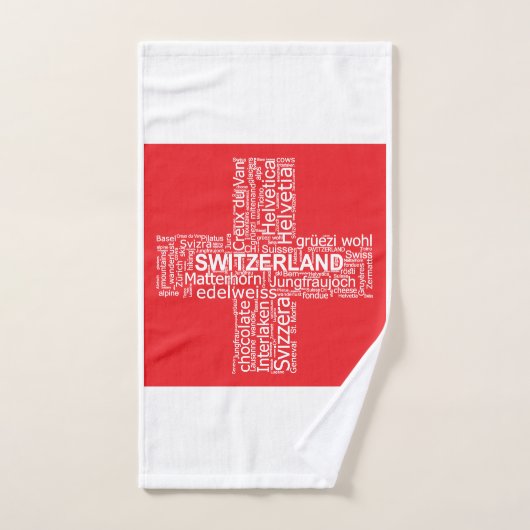 Word Cloud over Zwitserland Handdoek (Handdoek)