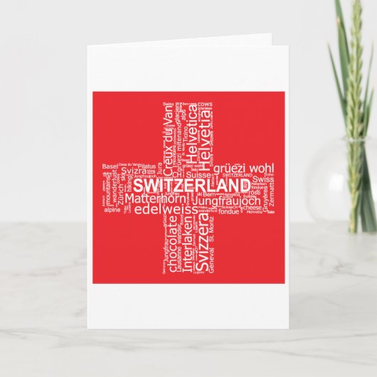 Word Cloud over Zwitserland Kaart (Voorkant)