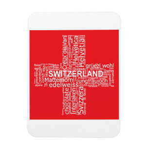 Word Cloud over Zwitserland Magneet