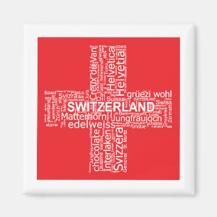 Word Cloud over Zwitserland Magneet