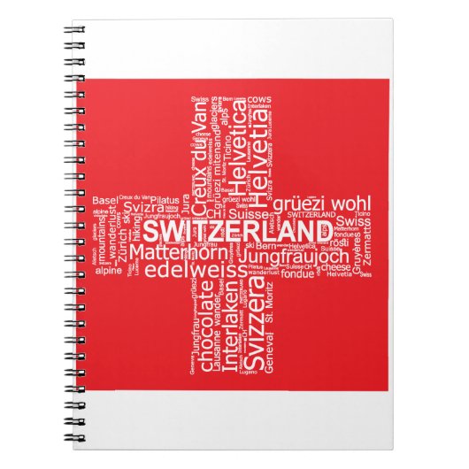Word Cloud over Zwitserland Notitieboek (Voorkant)