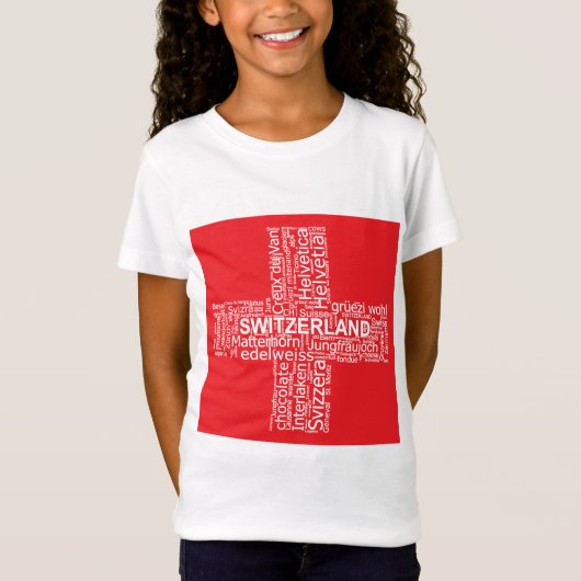 Word Cloud over Zwitserland T-shirt (Voorkant)