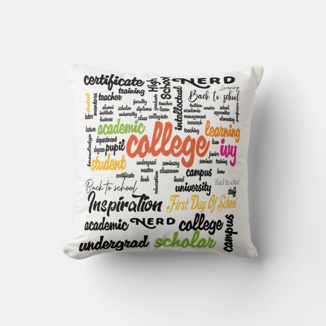 Word Cloud-patronen van het college Kussen (Voorkant)
