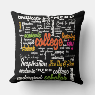 Word Cloud-patronen van het college Kussen