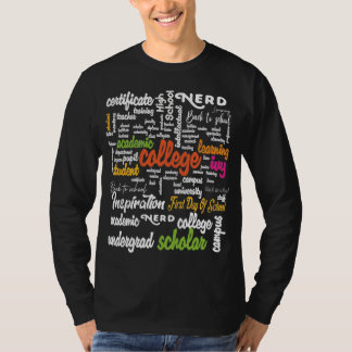 Word Cloud-patronen van het college T-shirt