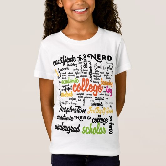 Word Cloud-patronen van het college T-shirt (Voorkant)