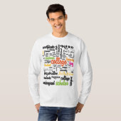 Word Cloud-patronen van het college T-shirt (Voorkant volledig)