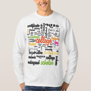 Word Cloud-patronen van het college T-shirt
