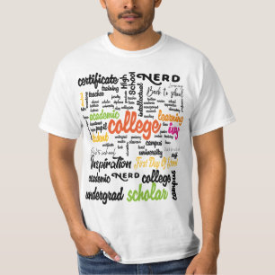Word Cloud-patronen van het college T-shirt