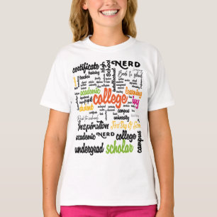 Word Cloud-patronen van het college T-shirt