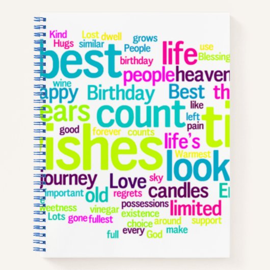 Word Cloud Pattern Spiral Notitieboek (Voorkant)