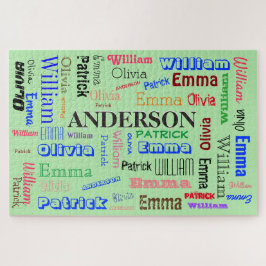 Word Cloud Persoonlijke familienaam Aangepast Legpuzzel