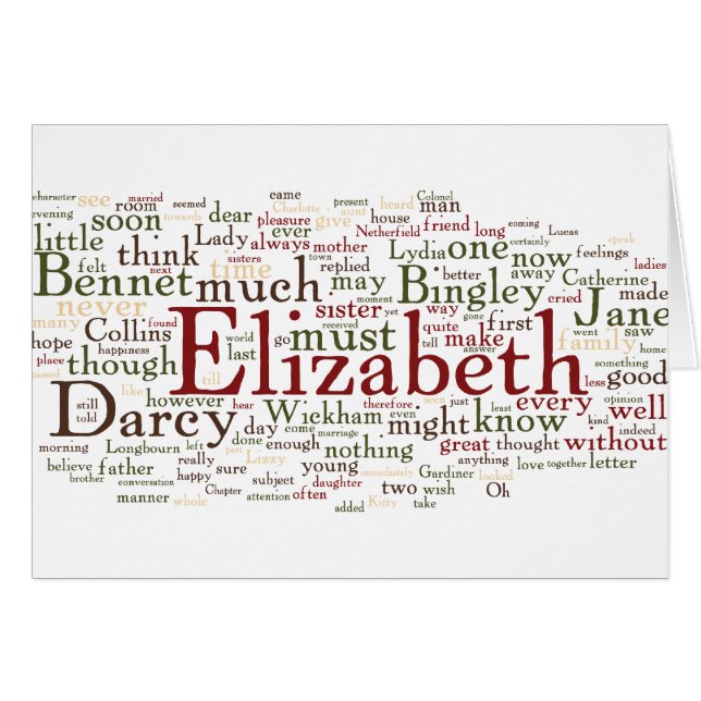 Word Cloud Pride en Prejudice (Voorkant Horizontaal)