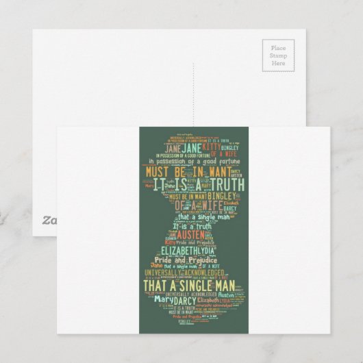 Word Cloud Pride en Prejudice Briefkaart (Voorkant / Achterkant)