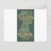 Word Cloud Pride en Prejudice Briefkaart (Voorkant)