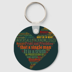 Word Cloud Pride en Prejudice Sleutelhanger