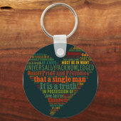 Word Cloud Pride en Prejudice Sleutelhanger (Voorkant)