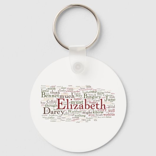 Word Cloud Pride en Prejudice Sleutelhanger (Voorkant)