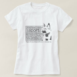 Word Cloud Rescue Gray voor vrouwen in Duitsland T-shirt