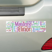 Word Cloud Sense en Sensibility Bumpersticker (Op auto)