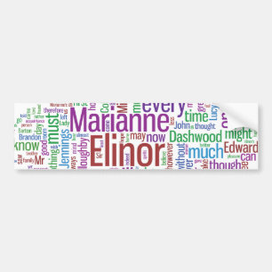 Word Cloud Sense en Sensibility Bumpersticker