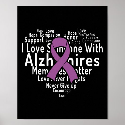 Word Cloud Support Alzheimer Alzheimer Awareness Poster (Voorkant)