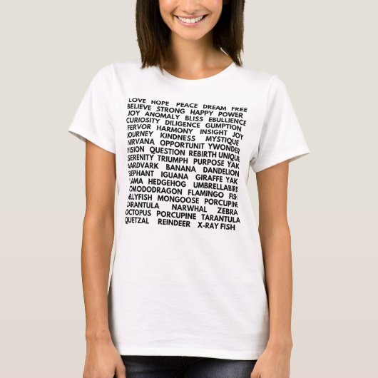 Word Cloud - Uniek en Quirky T-shirt (Voorkant)